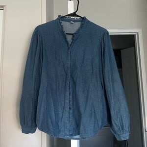 Old Navy Ruffled Denim Shirt